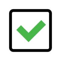 Square checkbox. Done sign. vector
