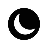 Crescent moon silhouette icon. Night sky. vector