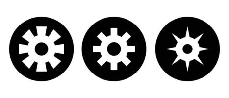 A set of gear icons in various shapes. vector