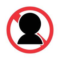 User icon and ban mark. Ban and account ban. vector