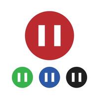 A set of pause button icons. vector