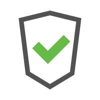 Shield icon with check mark. Certification badge. vector