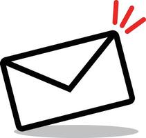 Email icon with pop shadow vector