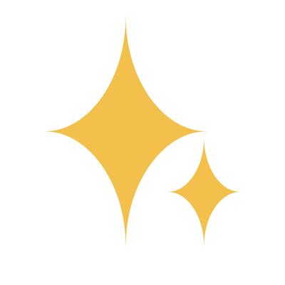 Two yellow glitter icons.