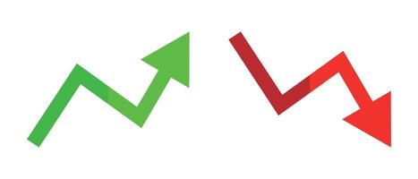 Rising and falling arrows icon set. vector