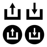 A set of download and upload icons. vector