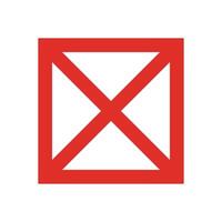 Close button. Red icon with cross mark. vector