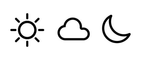 Weather icon set. Sun, clouds and moon. vector