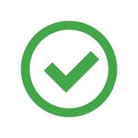 Authentication and authorization. Round check mark icon. vector