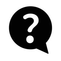 Question mark in a speech balloon. Question silhouette icon. vector