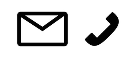 Mail and phone icon set vector