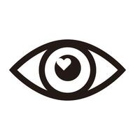 An eye with a heart mark. vector