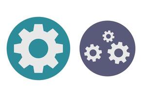 A set of gear icons. System and factory. vector