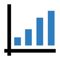 Chart icon for bar graph. Analysis and statistics. vector
