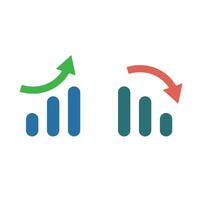 Up bar graph and down bar graph vector