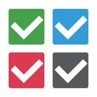 A set of check mark icons. Success. vector