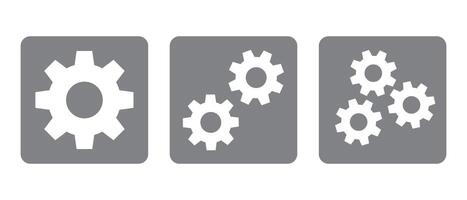 Set of gear icons. Customization, settings. vector