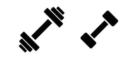 Dumbbell silhouette icon set. Items for strength training. vector