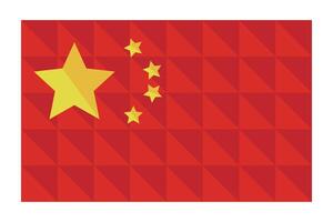 A modern Chinese flag made up of blocks. vector