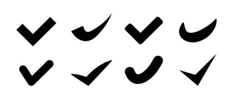 Check mark silhouette icon set. Various check mark. vector