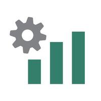 Gears and bar graphs. Adjustments. Business model. vector