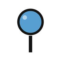 Magnifying glass icon with reflection. vector