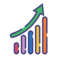 Business bar graph icon. Flat design graph. vector