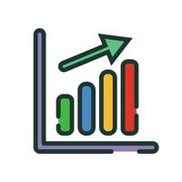 Modern bar graph icon. vector