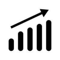 Improved grade. Increasing bar graph icon. vector