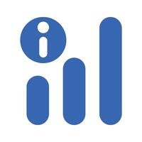 Information mark and bar graph icons. vector