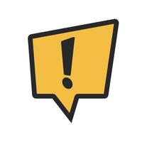 Attention or warning speech bubble icon. Exclamation speech bubble icon. vector