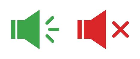 Volume on and volume off. Sound and mute icons. vector