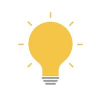 A light bulb icon that is lit. Idea and tip. vector