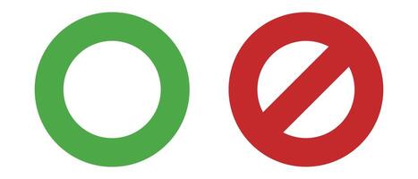 A set of icons of circle and stop sign. . vector