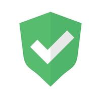 Checkmark shield. Defense and certification. vector