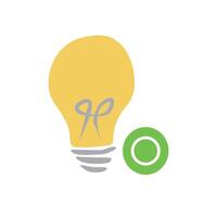 Light bulb and correct answer mark vector
