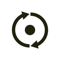 An arrow that rotates around a point. vector