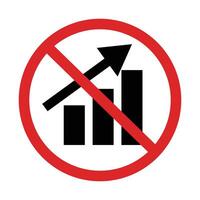 Bar chart and forbidden sign. vector