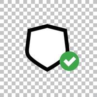 Shield and checkmark icon vector