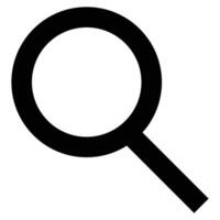 Silhouette icon of magnifying glass. Search icon. vector