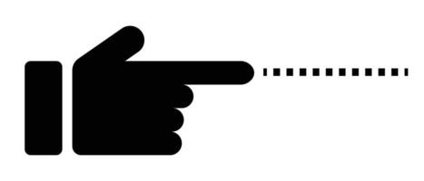 Point with your index finger. Dotted line. vector
