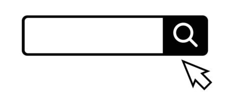 Search bar and mouse cursor. Internet search. vector