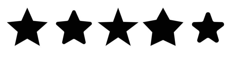 Star icons in various shapes. vector