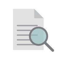 Checking document. Researching business document vector