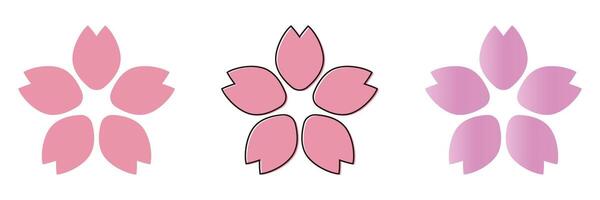 Cherry blossom icon set with various designs. vector