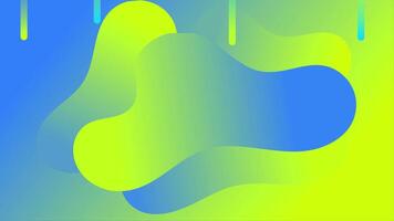 Animated abstract background with fluid waves in green blue gradations and lines. Loop playback on 4K video