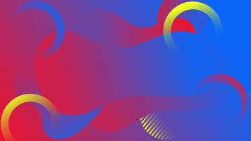 Animation of fluid background blue and red gradient color with nice circle lines. Loop playback on 4K. Suitable for wallpaper, presentations, banners, etc. video
