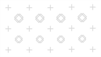 Animated background pattern of simple outline with cross rectangle and plus symbol. Loop playback on 4K. Suitable for wallpaper, presentations, banners, etc. video