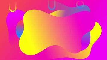 Animation of bright color gradient fluid background with long curved lines and circles. Loop playback on 4K video