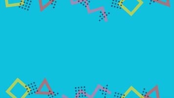 Animation of memphis style pattern background with colorful dots square and dots triangles. Loop playback on 4K. Suitable for wallpaper, presentations, banners, etc. video